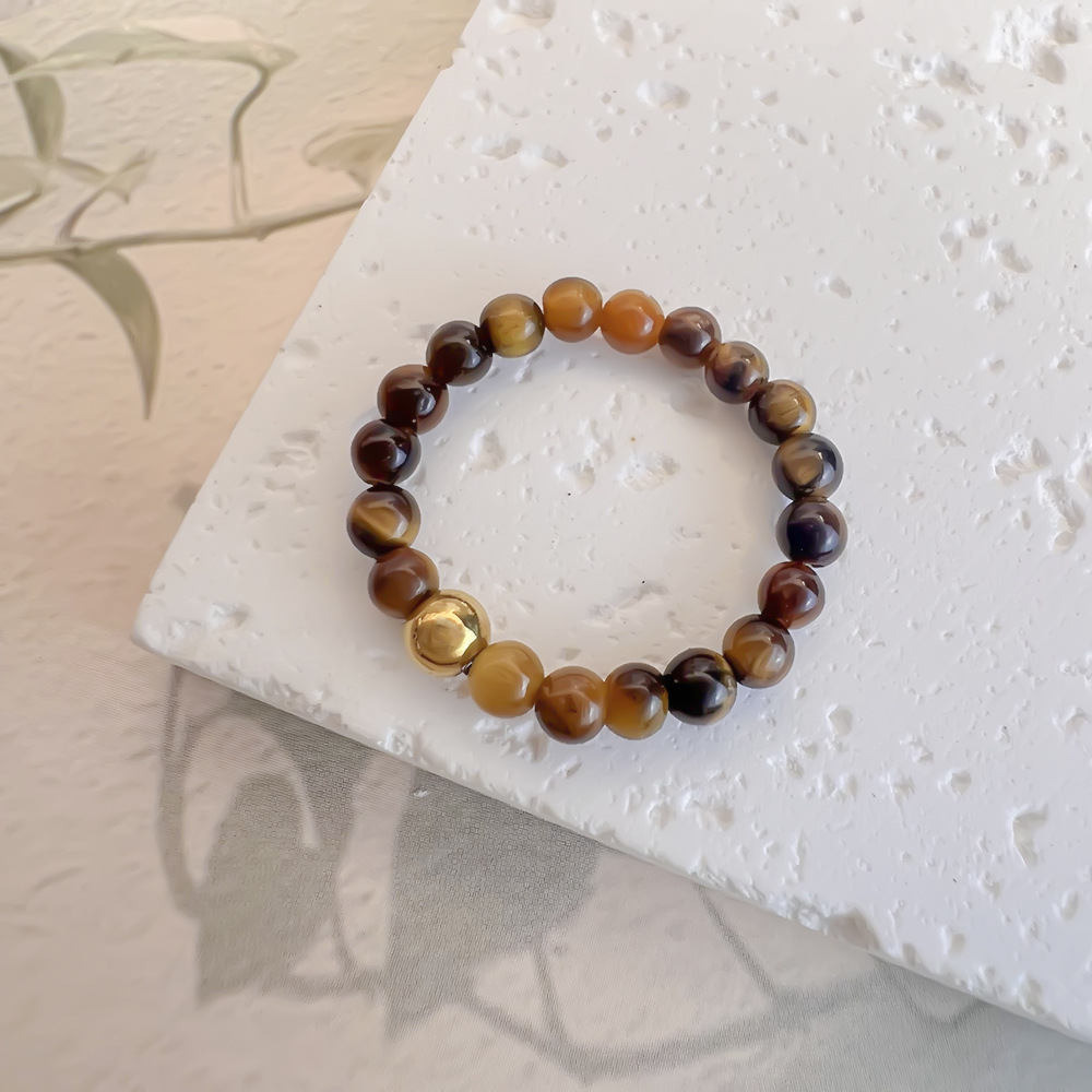 8g Weight Rings Classification Adjustable Ring Size 1 Piece Quantity Casual, Daily Occasion natural stone Material Color Block Pattern Women's Gender Beaded Design Simple Style Style Simple Style Color Block Natural Stone Beaded Rings 6
