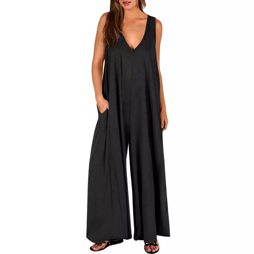 Temu Summer Fresh Casual Women's Pocket Bodysuit Thin Bodysuit for Amazon Independent Store