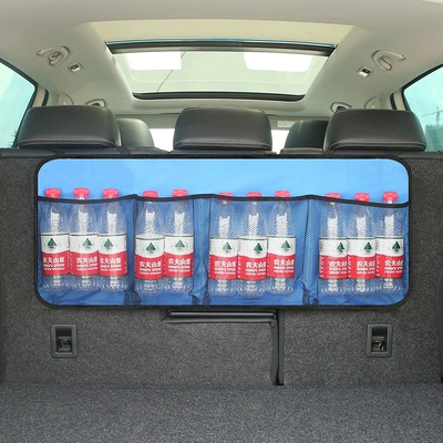 car finishing box rear seat | Car storage bag/box - classic-dark-blue-net-pocket-storage-bag