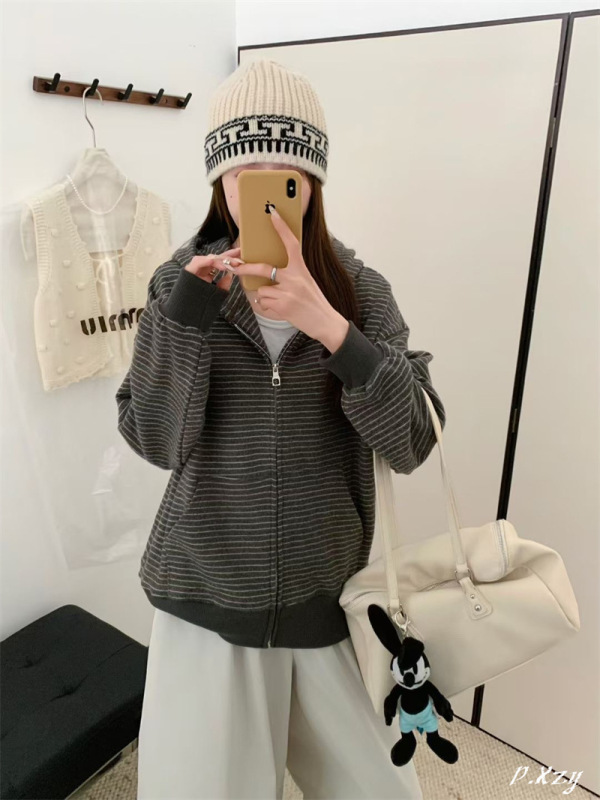 021慵懒风圆领卫衣女秋季新款薄款宽松韩版oversize女式上衣bf外|undefined