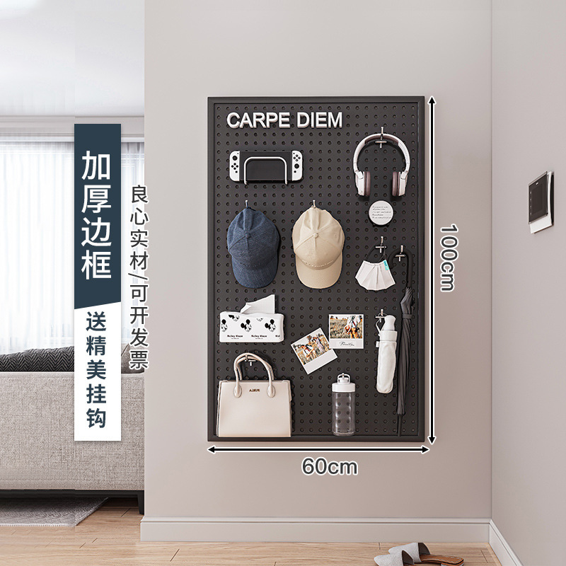 Agujero redondo agujero tablero estante de la pared de acero inoxidable de almacenamiento de la joyería herramientas de hardware tablero colgante de la pared