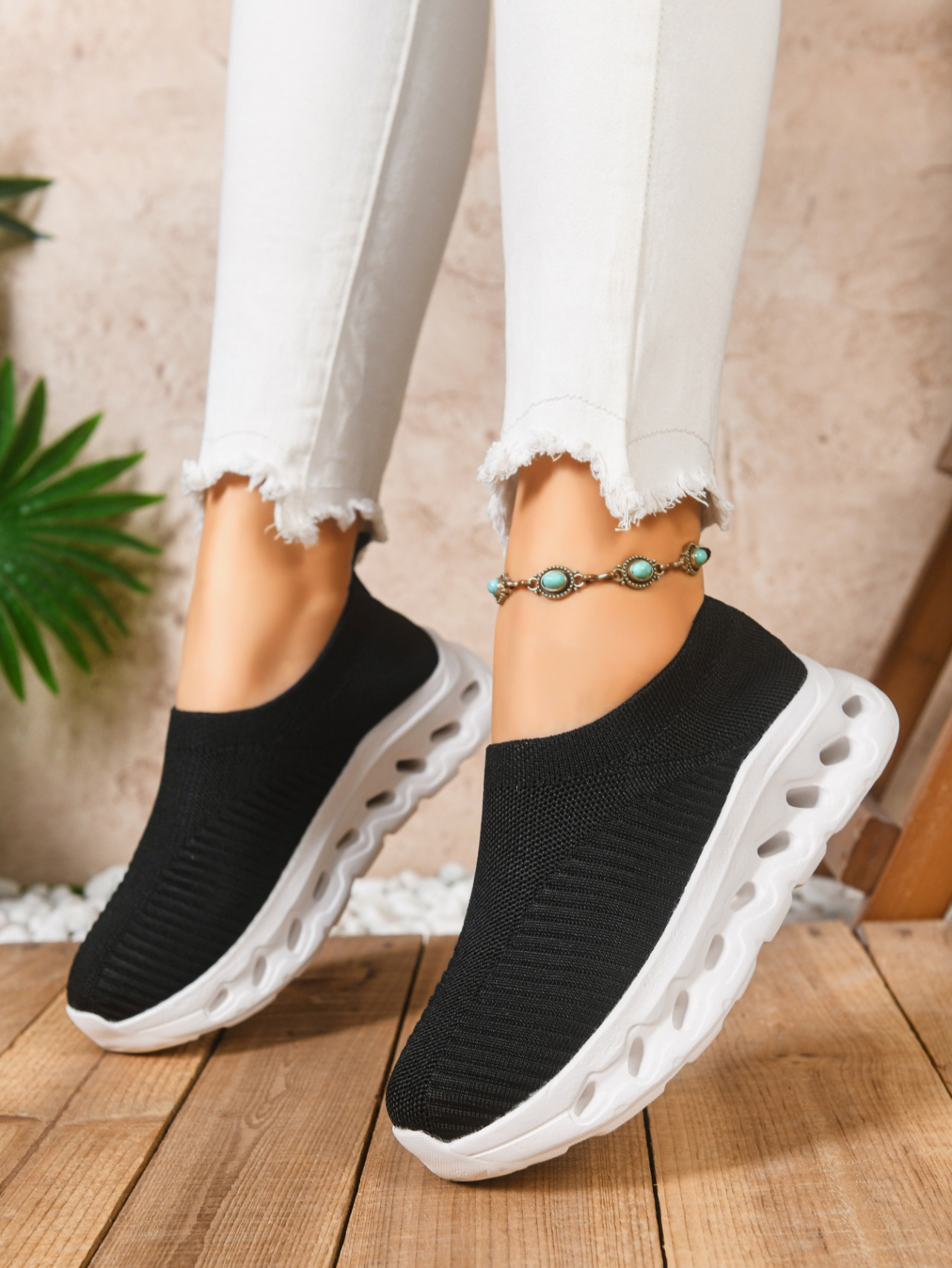 Breathable Women's Casual Trainers Lightweight Knit Running Shoes_voghion.com