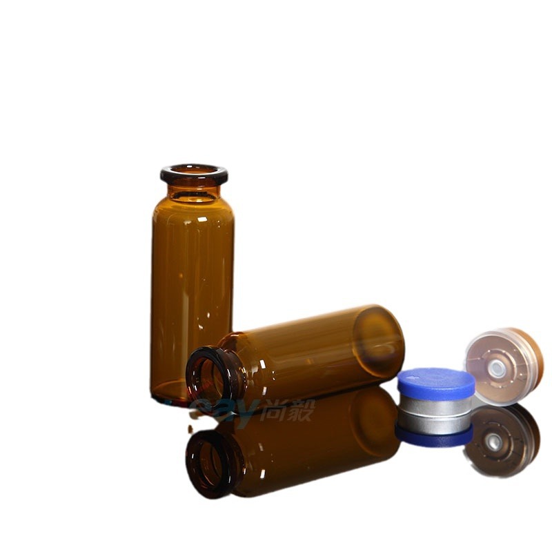 De gama alta de vidrio transparente botella de Xilin 20ML botella de esencia líquida cosmética botella de tubo de bayoneta marrón