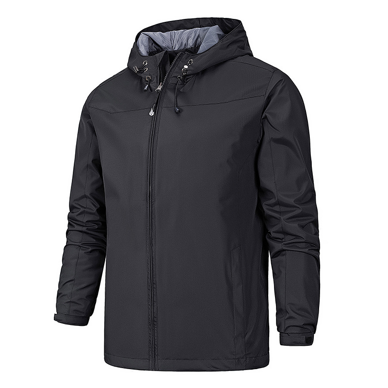 Spring, Autumn, and Winter Charge Thin Hooded Windbreaker Windproond Waterproof Outdoor Men's Tactical Soft Shell Coat_voghion.com