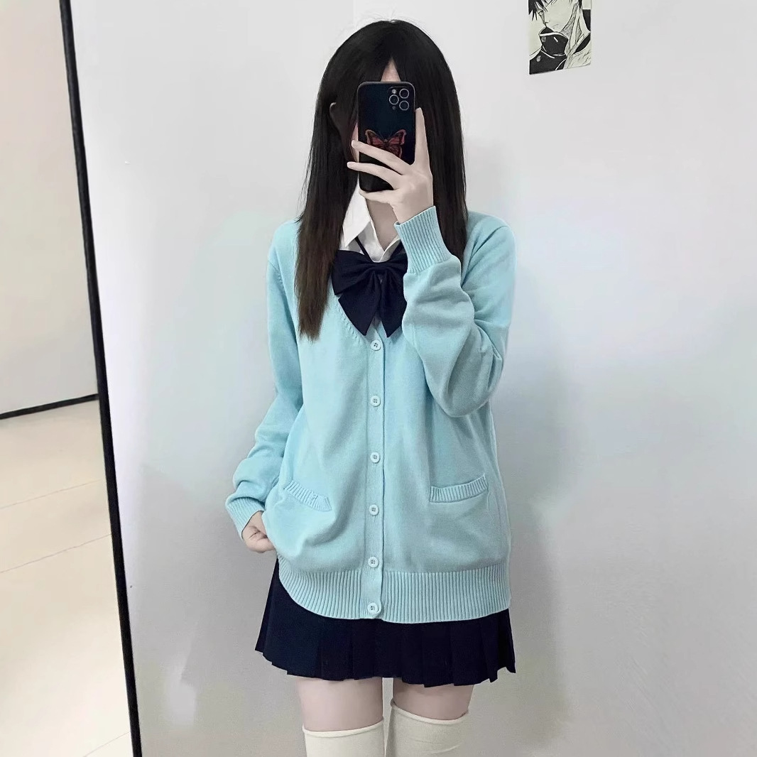 JK 유니폼 니트 가디건 대학 스타일 스위트 스쿨 스웨터 다목적 긴팔 재킷 가을, 겨울 새로운 스타일