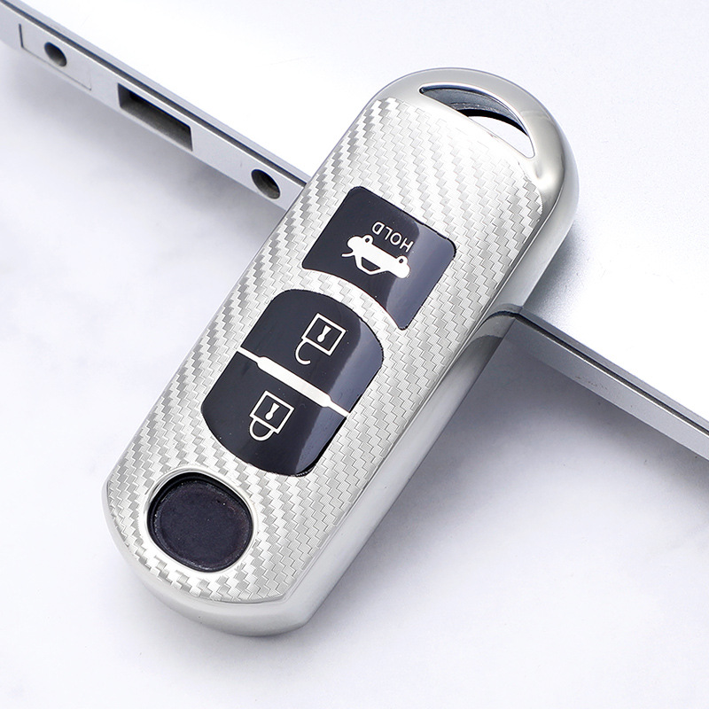 適用馬自達昂克賽拉碳纖維鑰匙套CX5CX4阿特茲馬6/3/汽車保護套殼