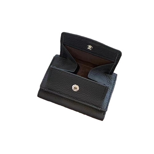 Cross-border first-layer cowhide new women's wallet short Rfid genuine leather wallet coin bag buckle card holder wholesale