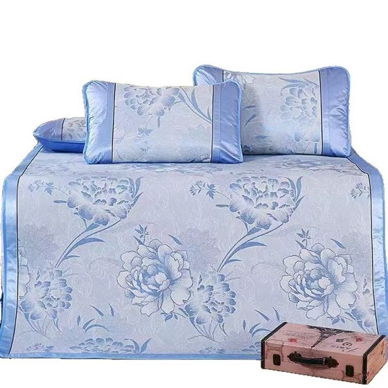 Foldable Ice Silk Mat Summer Single Double Household Soft Mat Student Dormitory Straw Mat Rattan Mat 0.6 m