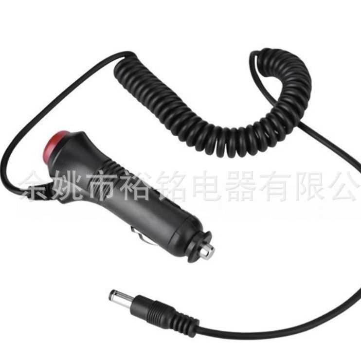 带开关汽车车载点烟器插头带线保险丝LED指示灯12V24V电源线通用