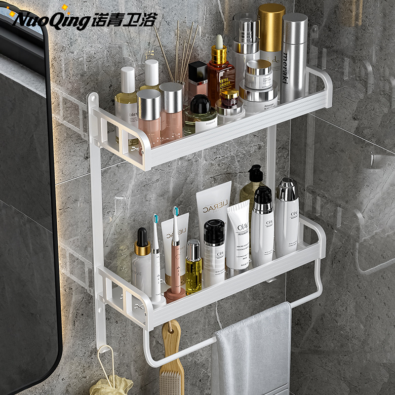 Punch-Free Wall-Mounted Bathroom Rack Toilet Washstand Bathroom Wall Storage Towel Rack Household Multi-Layer