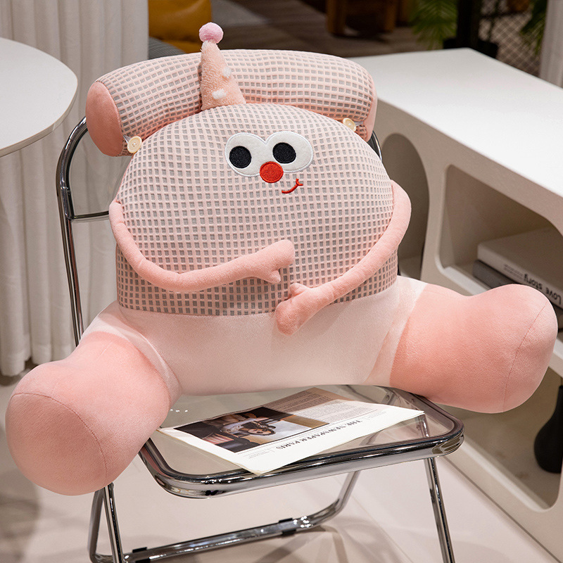 Nueva dopamina ojos grandes dibujos animados lindo cintura grande para la cabecera de la cama bolsa suave respaldo grande cojín de la cintura de la oficina cojín