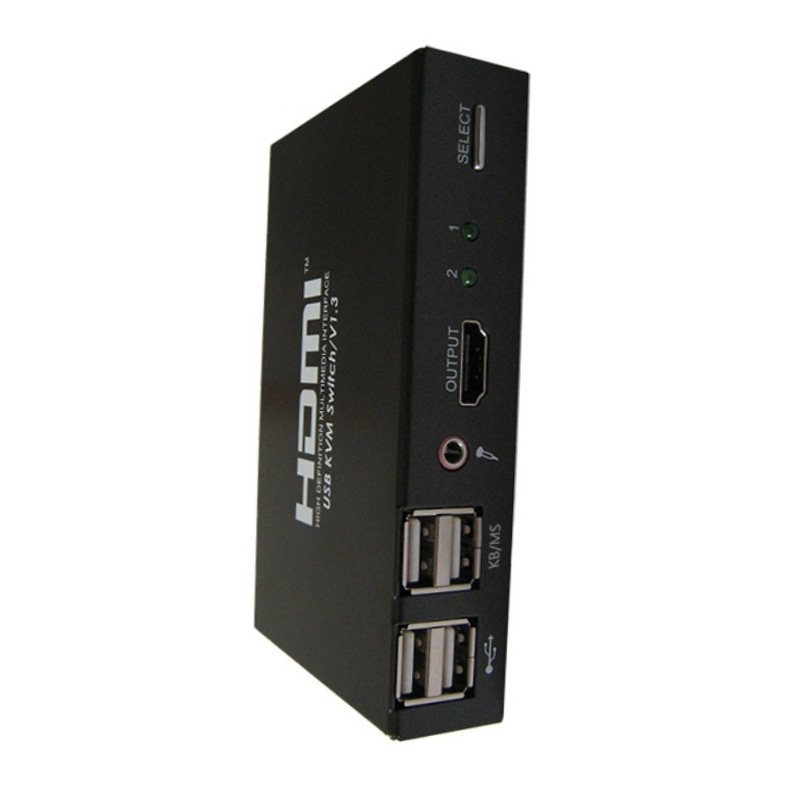 Switch HDMI multicomputadora de 2 puertos con entrada de micrófono image 4