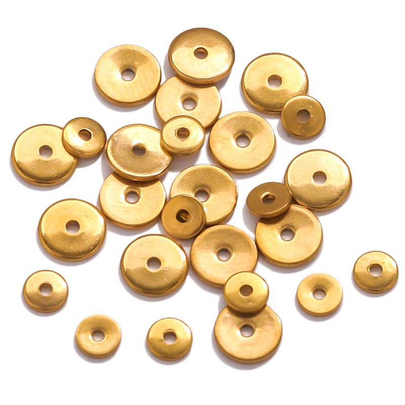 Stainless Steel Spacer Beads Jewelry Making Pvd 18K Gold-Plated Loose Beads DIY Jewelry Supplies Spacer Accessories Spacer