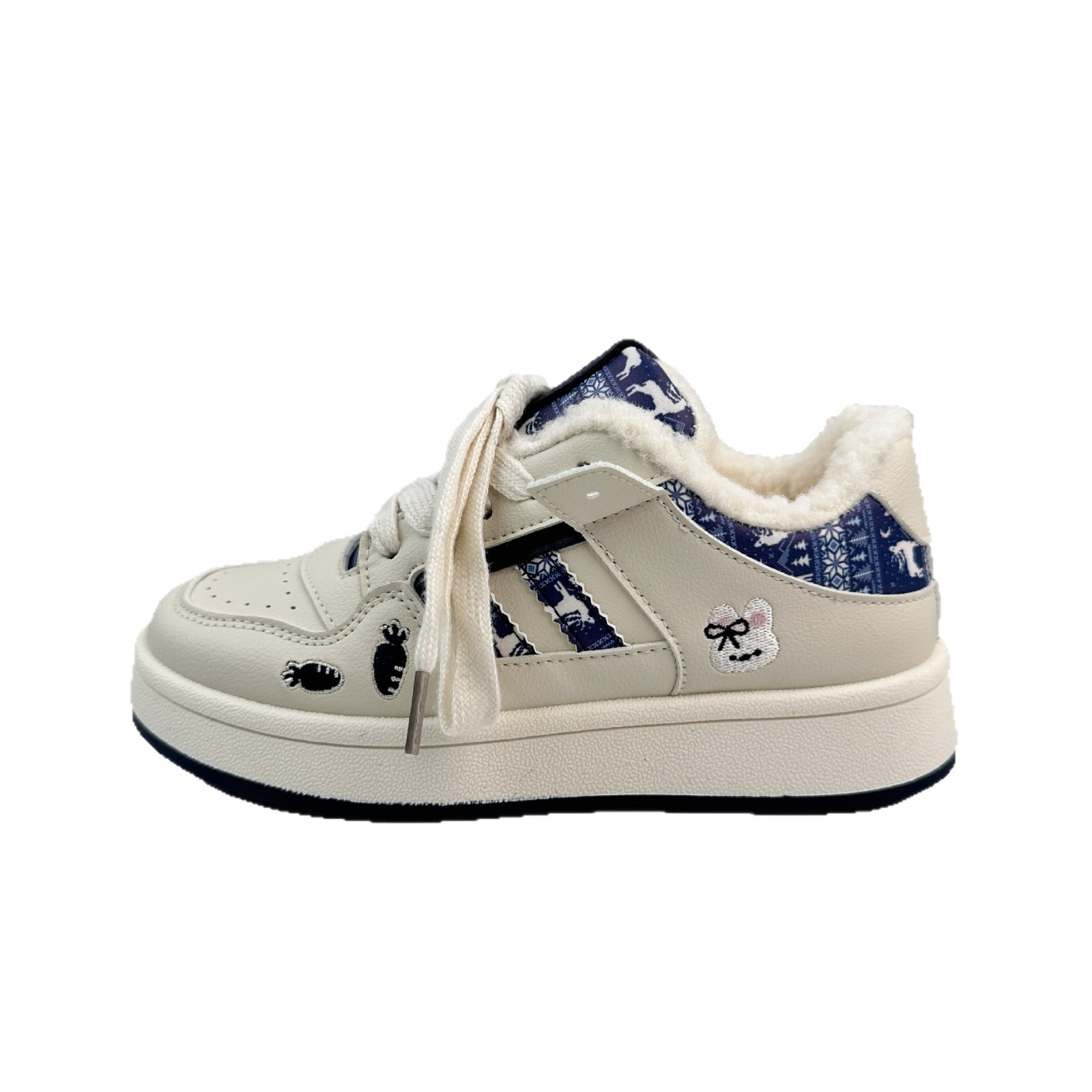 YUANBO coreano zapatos de skate casuales de mujer otoño y invierno 2025 zapatos blancos de suela gruesa zapatos de mujer zapatos de pan variados image 6