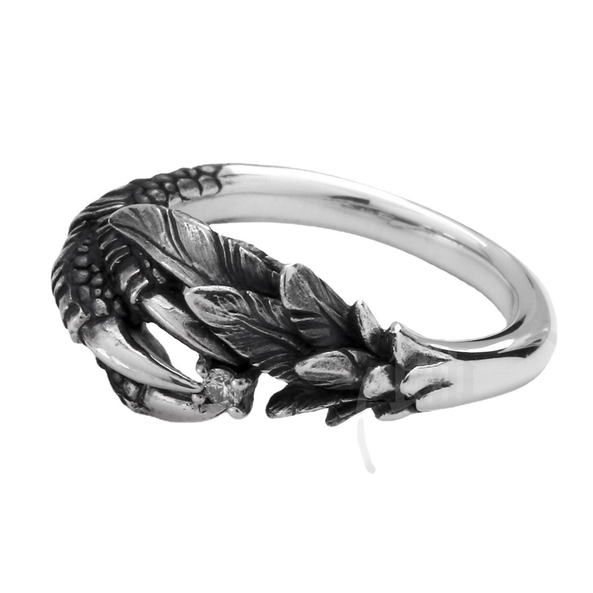 Dragon Claw Ring Retro Punk Style Adjustable Silver Ring For Men_voghion.com