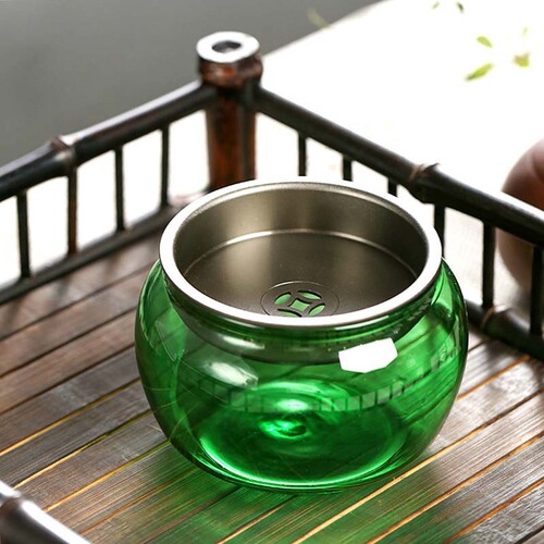 Japanese simple glass built water small tea dregs bucket water bowl tea art kung fu tea set tea ceremony accessories pot tea wash cup wash