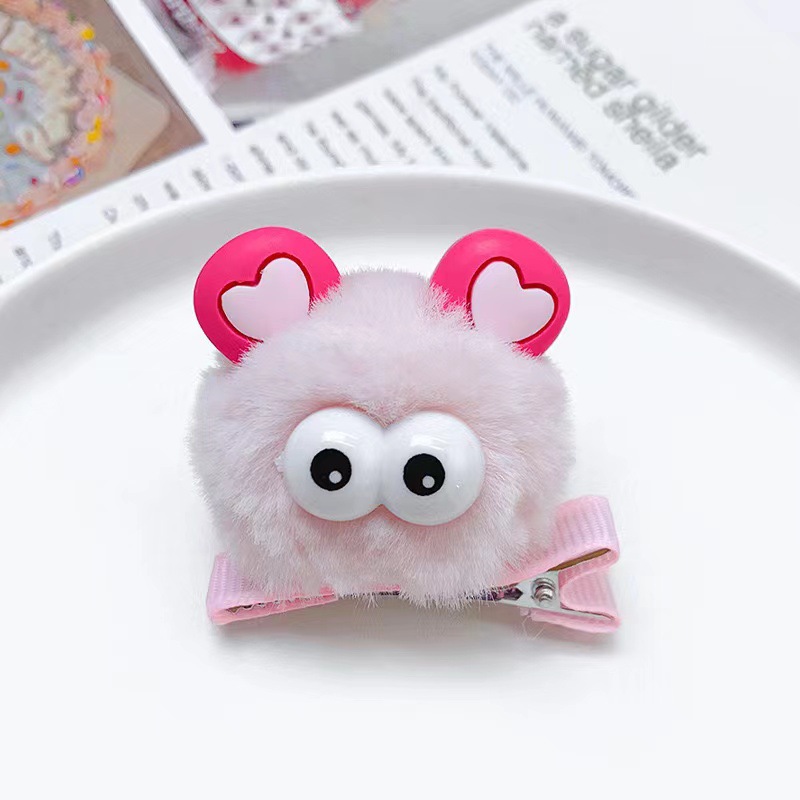 Ojo grande lindo oreja Bola de Pelo horquilla clip de pico de pato chica coreana dopamina pelo roto Bangs clip accesorios para el cabello dulce