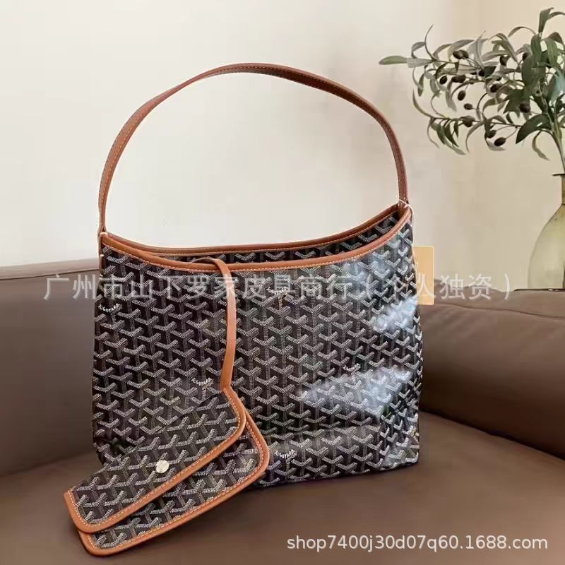 Goyard Dog Teeth Hobo Bag Underarm Bag Single Shoulder Large Capacity Mother Commuter Tote Female Letter Printed Cross Shoulder