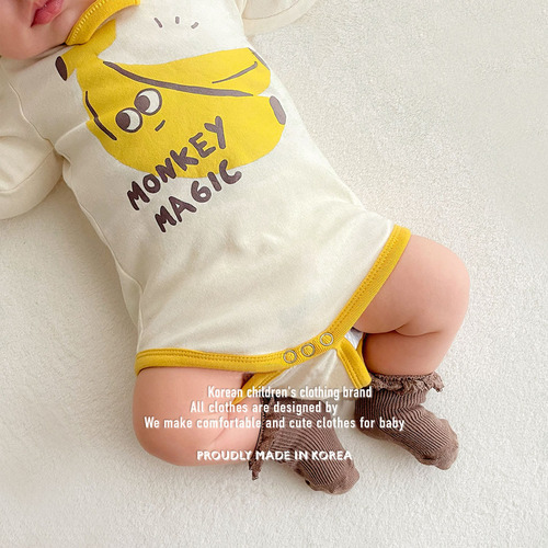 2024 Autumn Korean style baby jumpsuit ins style banana shape printed harem baby bag with hood