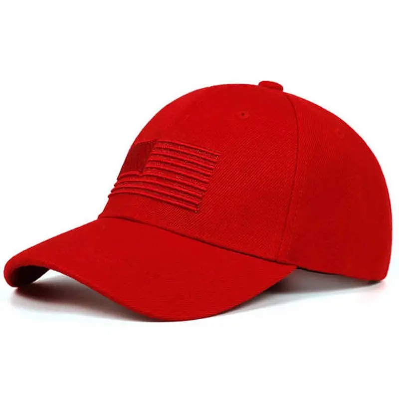 Nouvelle casquette de baseball de couleur unie pour la protection solaire en extérieur, casquette à bec de canard avec drapeau américain, chapeau de sport décontracté_voghion.com
