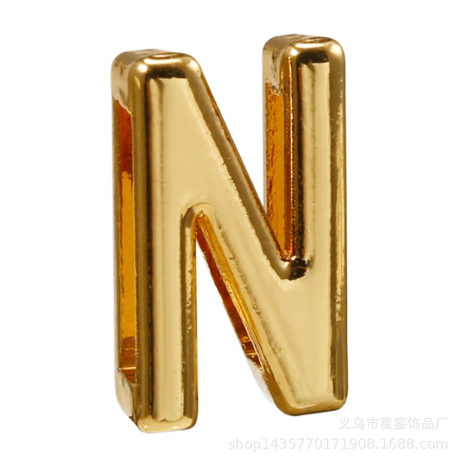 2*10mm長方形の穴の金色のアルファベットのビーズのネットの身の回りの腕時計のブレスレットのdiyの名前のばらの部品