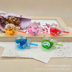 クリエイティブかわいい漫画アクリルロリポップ漂流ボトルキーホルダーペンダントバッグペンダントギフト装飾品卸売