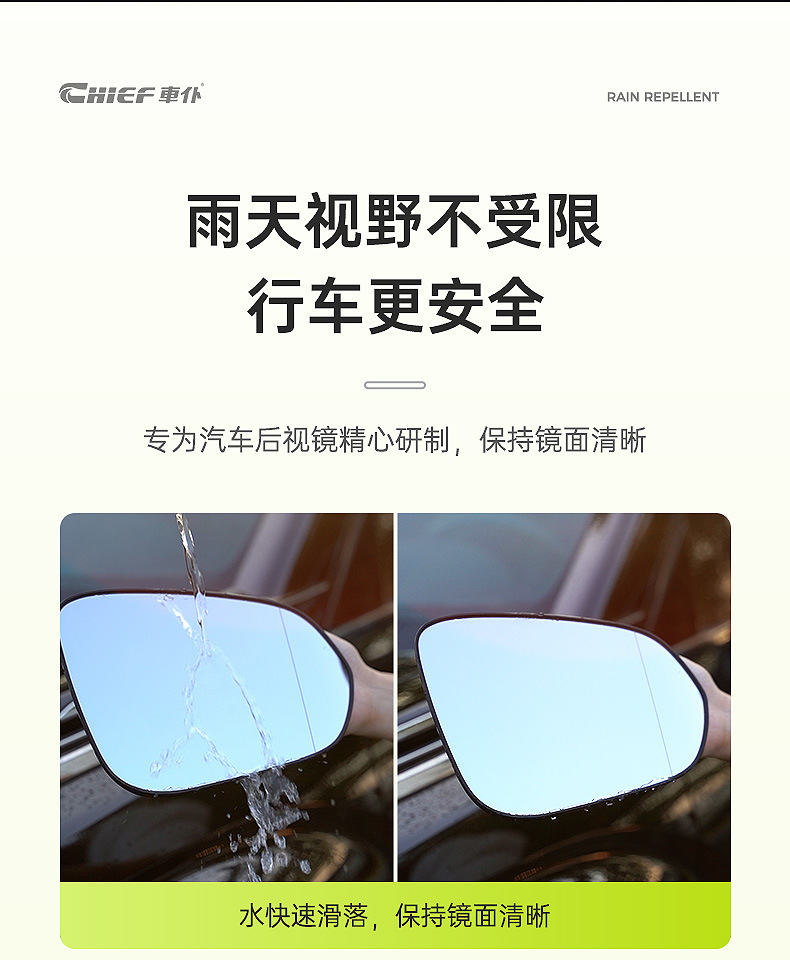 Car Glass Water Repellent Rain Repellent Glass Waterproof Rainproof Agent Car Glass Water Repellent Car Supplies