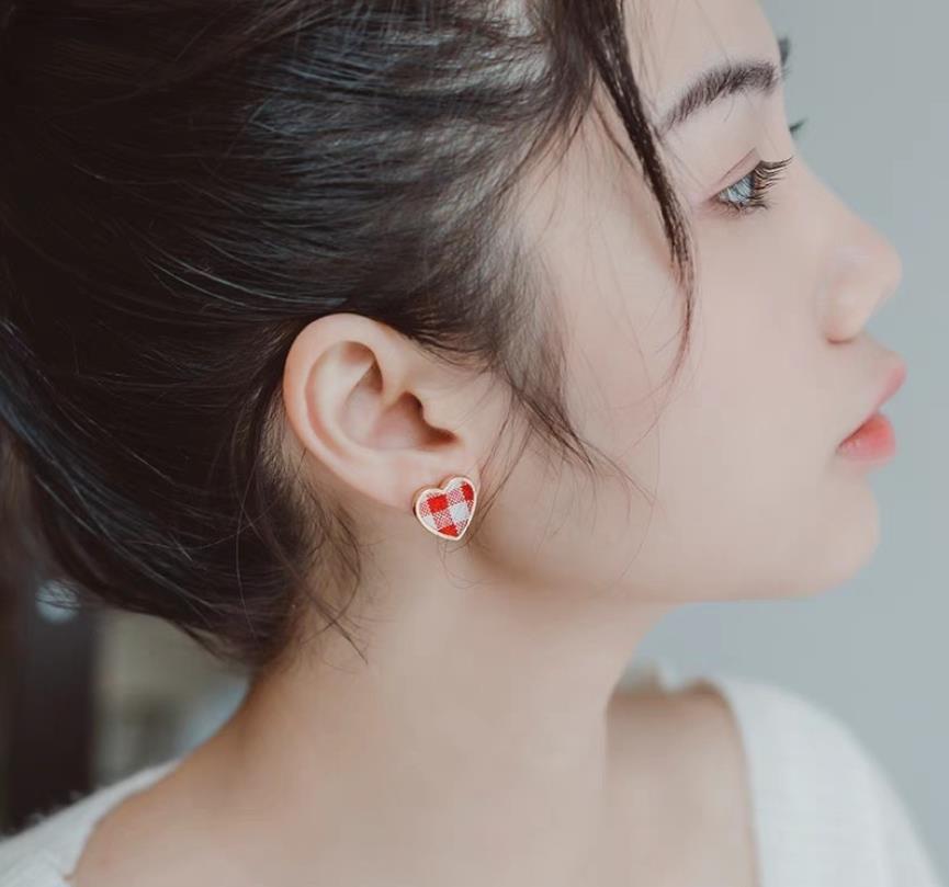 Japanese and Korean Popular Small Cute Love Plush Ear Clip Multicolor Asymmetrical Collocation