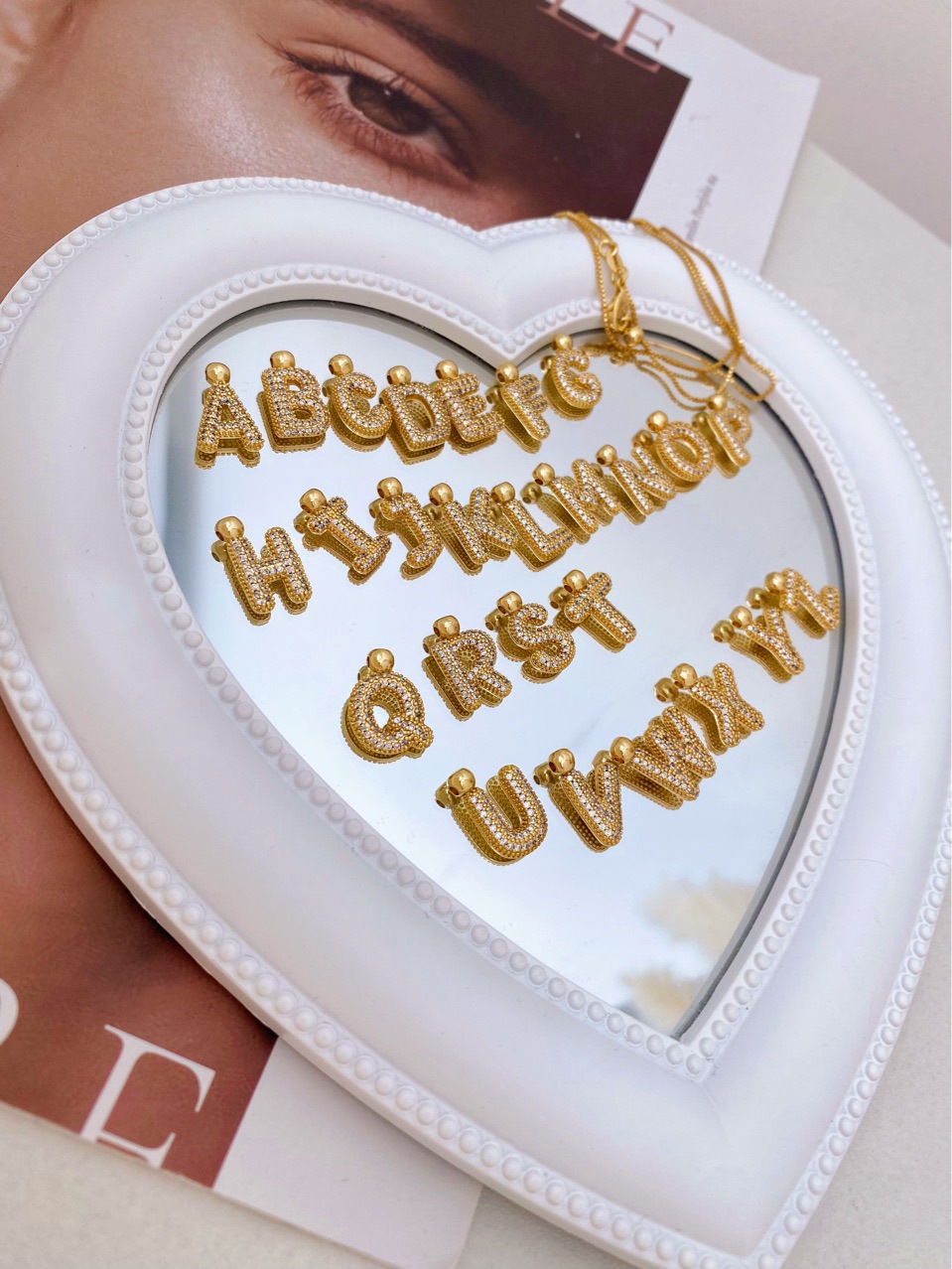 Letter Pattern 1 Piece Copper Letter Pendant
