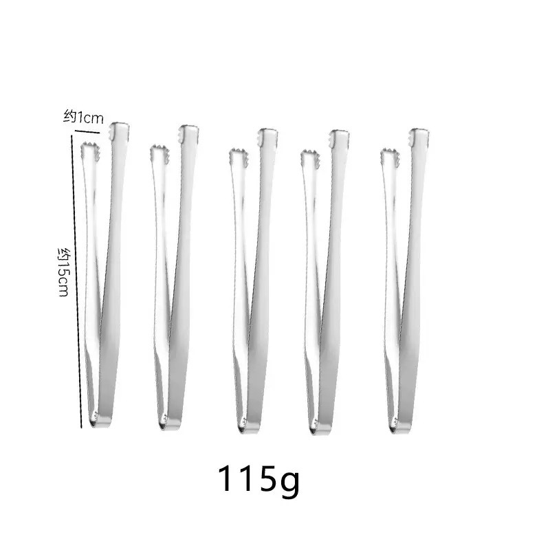 Clip de hielo de acero inoxidable transfronterizo 201 Clip de bloque de hielo antideslizante de red engrosado Clip de café de frutas Clip de azúcar Clip de comida con dientes