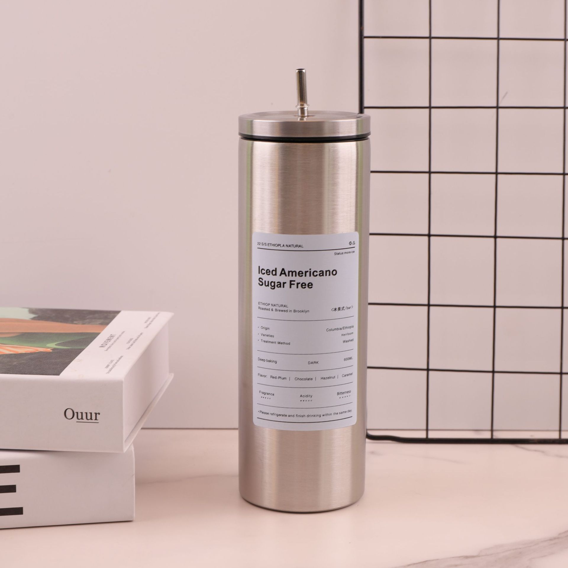 Sudeste asiático popular nuevo 304 de acero inoxidable taza de café termo taza de agua de alta apariencia Oficina taza de coche portátil