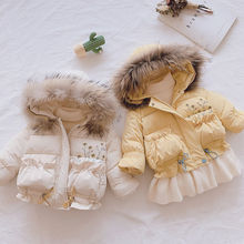 2021女童新款棉衣中大童女宝宝棉衣儿童冬装加厚连帽棉袄休闲外套
