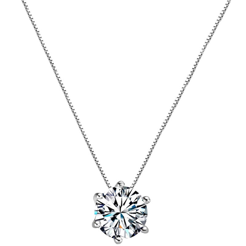 same Style Single Diamond Necklace, Women's Collarbone Chain, Korean Version, Popular Among Students,_voghion.com