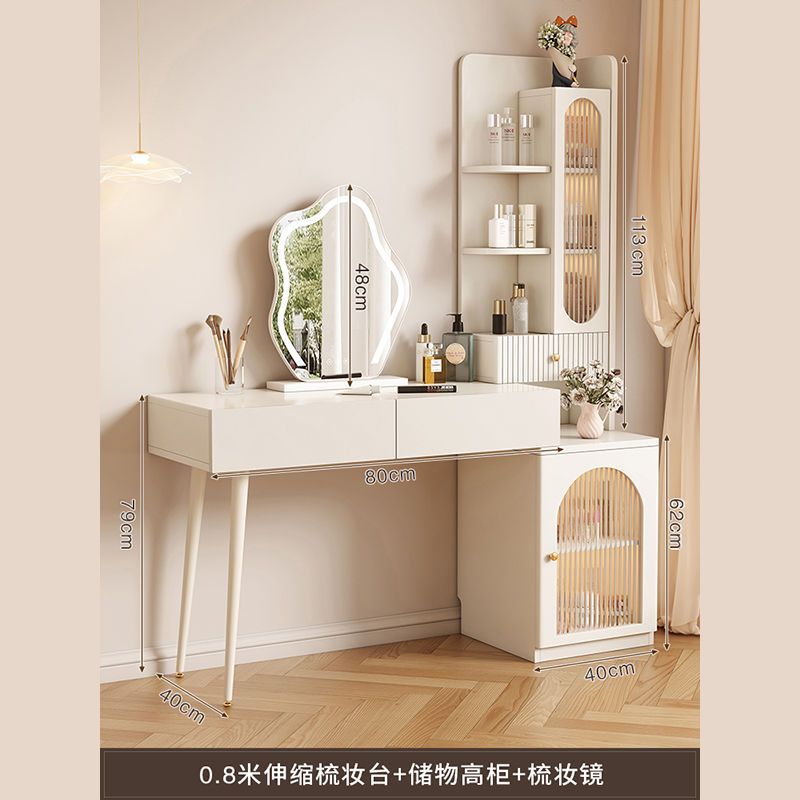 80CM 화장대 + 오른쪽 높은 캐비닛 + 거울