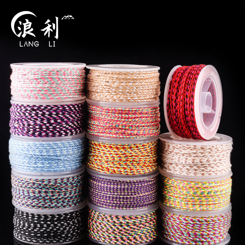 Four-Strand Three-Flower Cotton Thread, Non-Elastic and Wear-Resistant, Xingyue Bodhi Text Toy Rope, DIY Hand-Woven Cotton Rope Wholesale