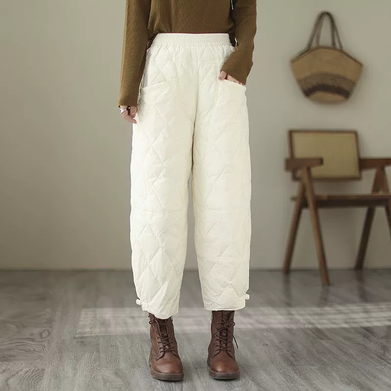 Light and thin winter keep warm trousers for leisure