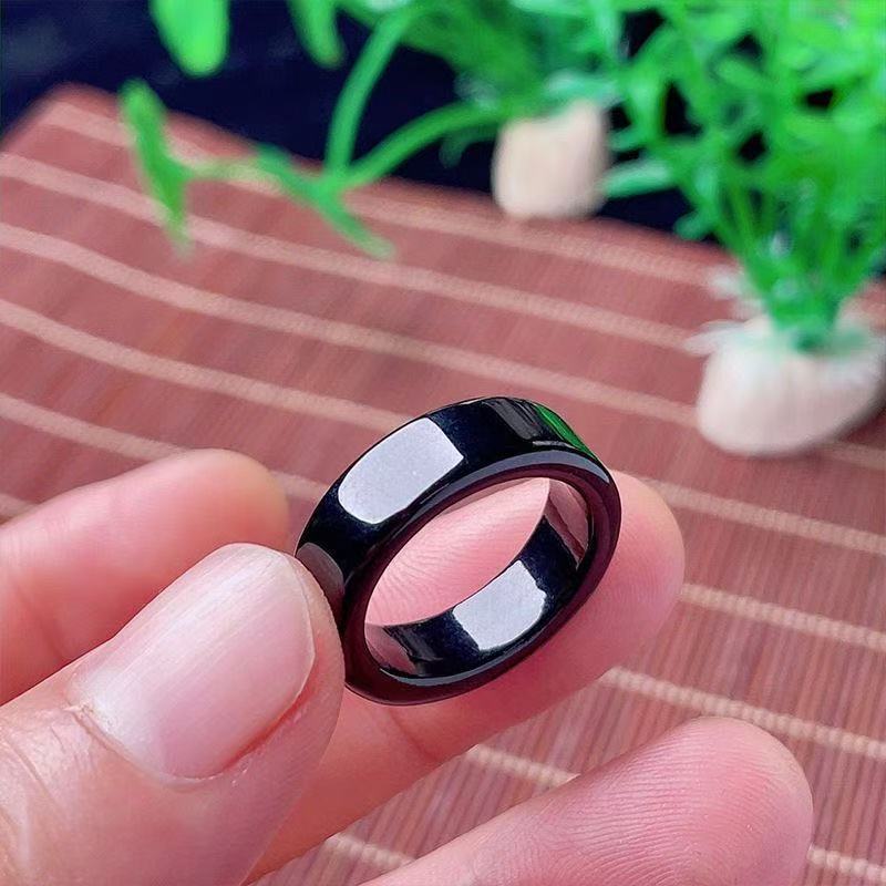 Authentic Natural A-Grade Jadeite Black Jade Rings for Men and Women, Couple Rings, Jade Jewelry, Sihui Jade Products
