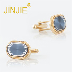 New Gold Rectangle CD Disc Accessories Retro Metal Cufflinks Wholesale Men's French Cufflinks