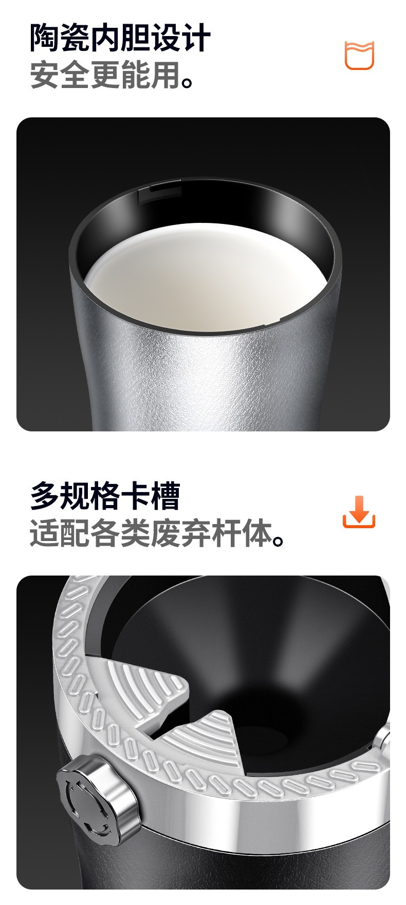 Cross-border car ashtray, sealed and rotating, prevents ash from flying, creative and high-end, an in-car accessory to prevent ash from falling