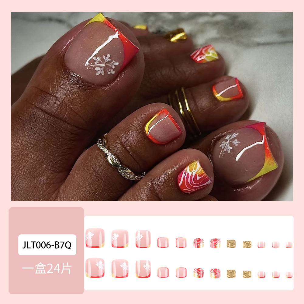 Venta caliente parche de uñas de pie desgaste de uñas de belleza de uñas pieza al por mayor elegante pieza de uñas de pie blanco dedo del pie fábrica de uñas