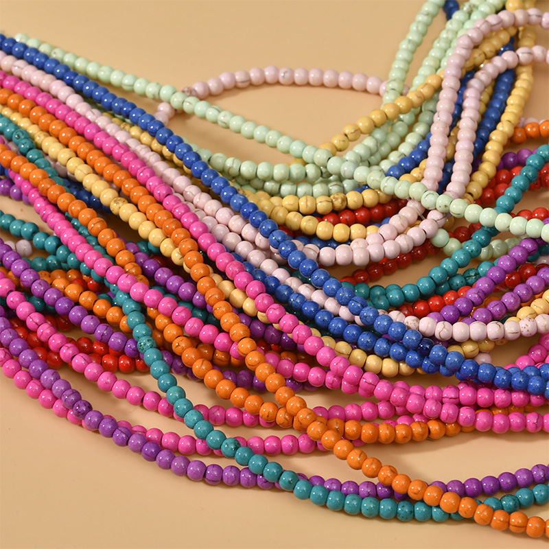 55g Weight Beads Jewelry Making Type DIY Jewelry Accessories Classification 100 PCS/Package Quantity turquoise Material Round Pattern Vacation, Simple Style Style 100 PCS/Package Turquoise Round DIY Jewelry Accessories Beads 2