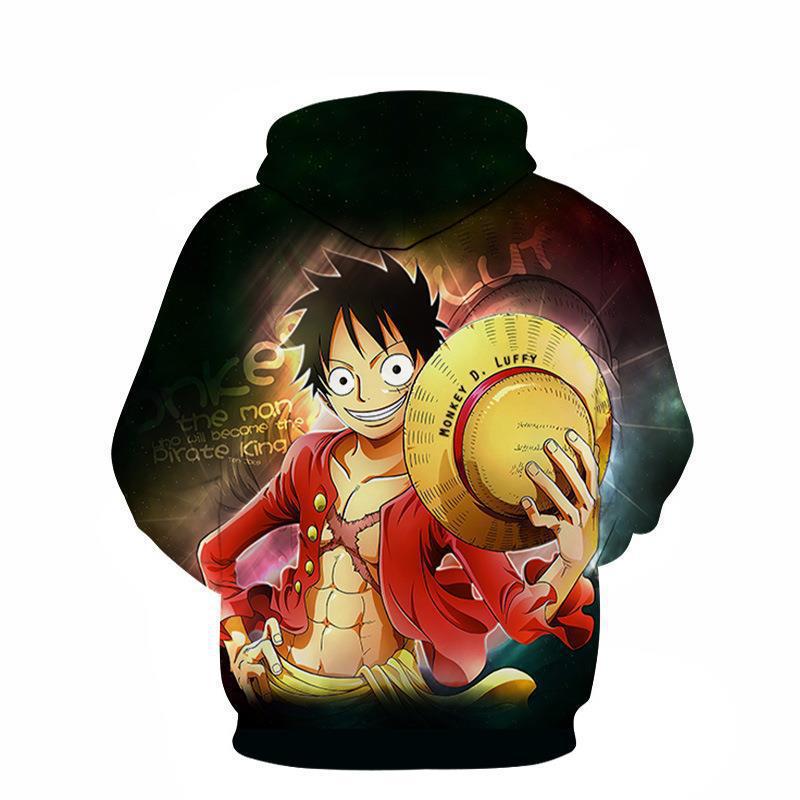 2023 Spring and Autumn Piece King Luffy 3D Digital Printed Sweater Trendy Loose Hooded Baseball Jersey_voghion.com