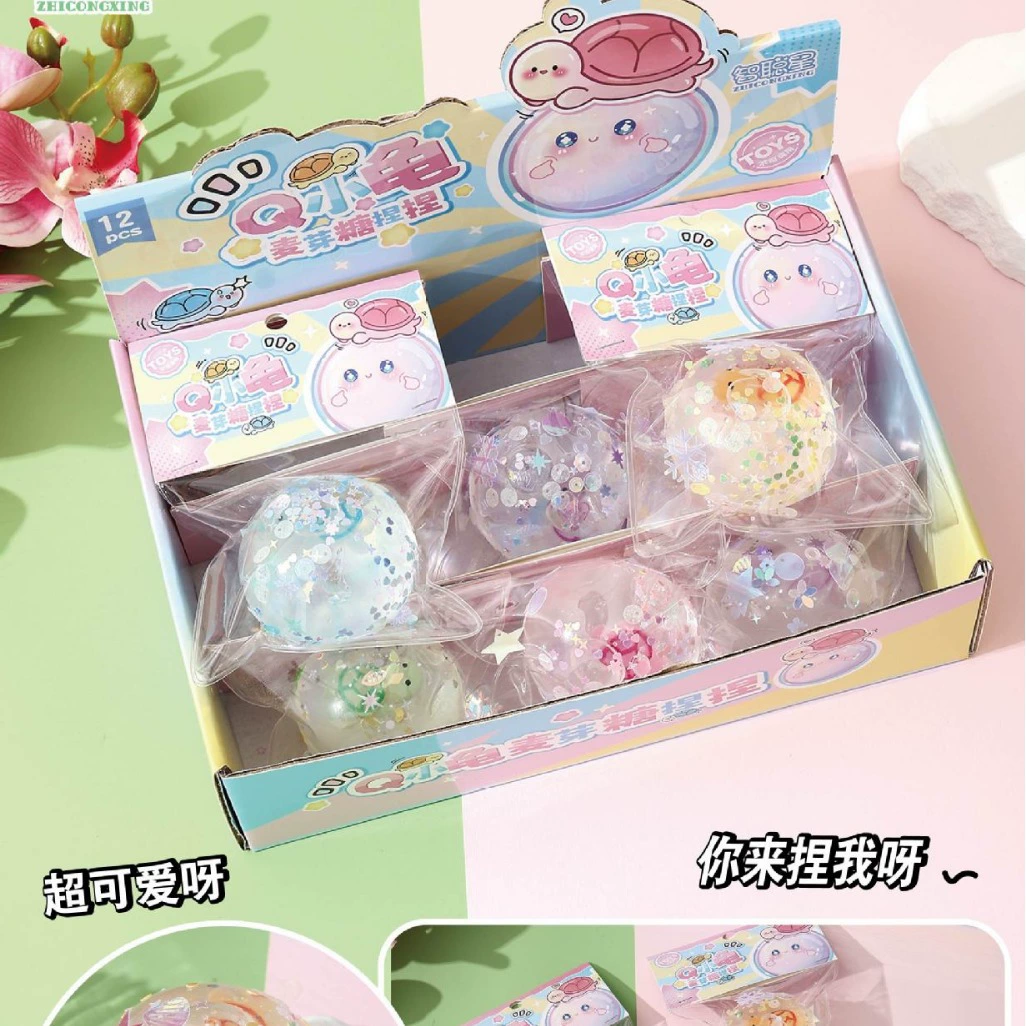 Популярный Q-черепаха Сяохуншу, жидкий шарик, щепотка, музыка, оптовая продажа, игрушки, мягкая декомпрессия, декомпрессия, медленный отскок