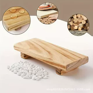 现货木质浴室肥皂托盘架客厅花盆多肉底座木托盘香薰蜡烛置物架