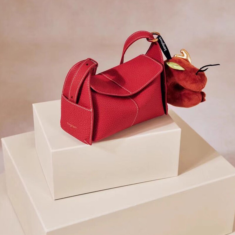 Hanging Ear Series Mini Eaves Bag Autumn and Winter New Style Genuine Leather Versatile Shoulder Crossbody Hobo Bag for Women