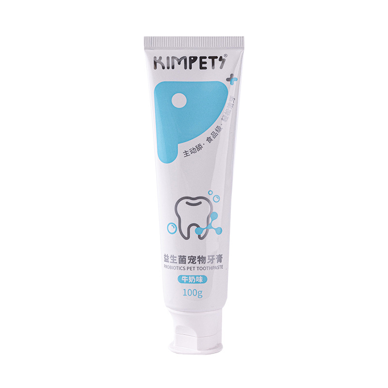 Зубная паста с пробиотиками Kimpets для собак и кошек, вкус молока, 100 г