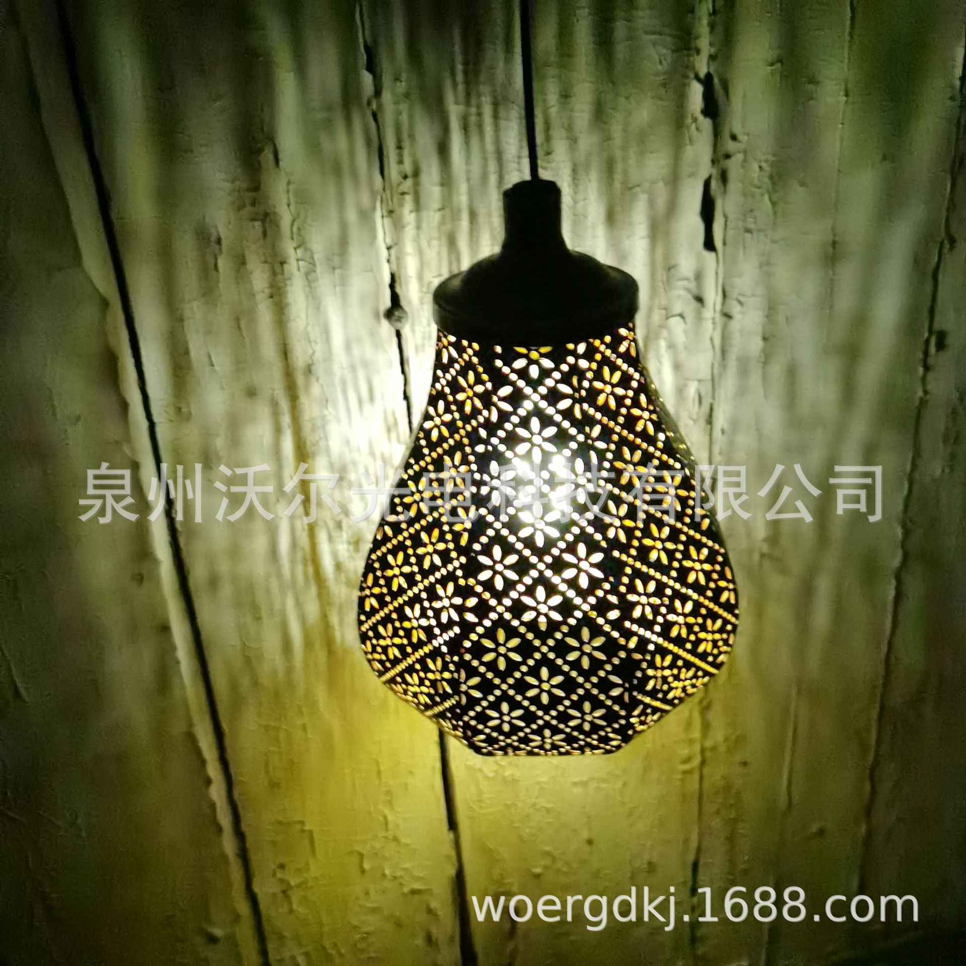 亚马逊跨境LED热销花艺镂空防水太阳能灯 庭院装饰灯草坪灯挂树灯