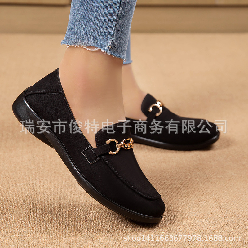 Spring and Autumn Women's Breathable Lightweight Mother Shoes Slip-on Soft Sole Non-slip Shoes Casual Work Shoes