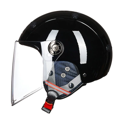 Cross-Border Special Offer Gxt Electric: Motosiklet kaskı (dəbilqə) - bright-black-transparent-long-mirror-one-size-fits-all-l