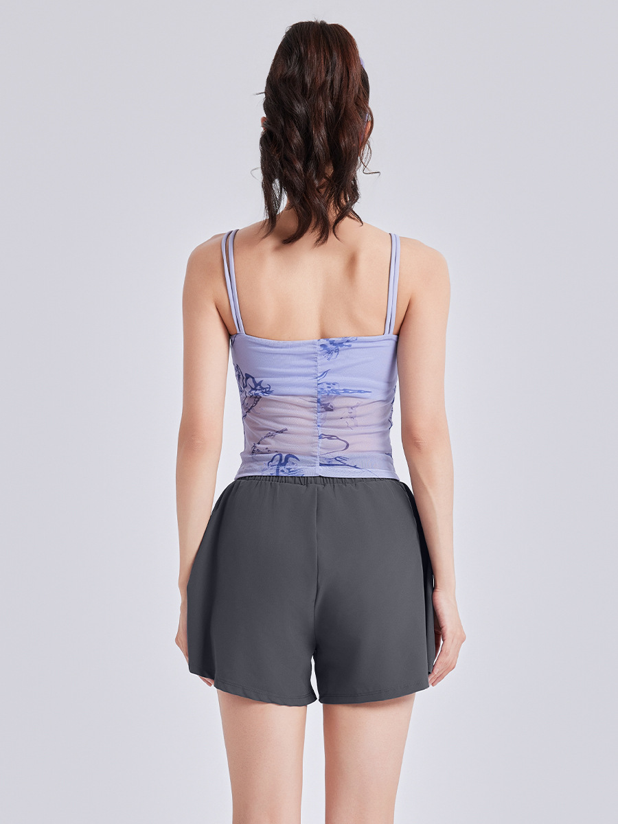 Juyitang nuevo estilo estampado de estilo nacional honda traje de yoga traje de fitness deportivo de copa fija de una pieza para mujer